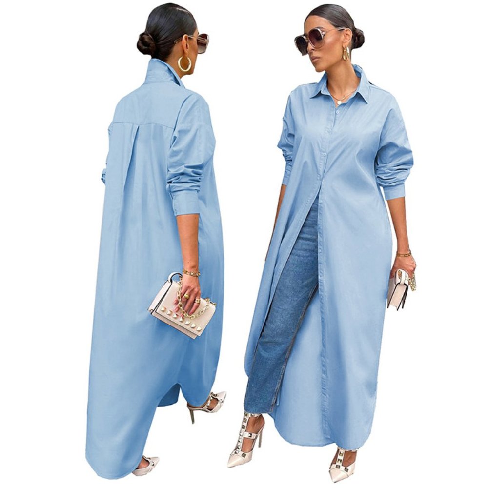Y2K Passion Chic Button Down Classic Shirt Dress - Picture 2 of 9
